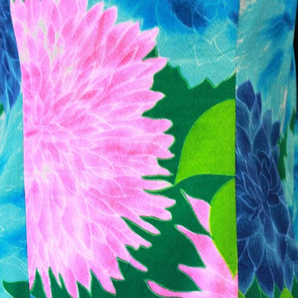 Vintage 60's Alice Polynesian Fashions Hawaiian Barkcloth Tent Column Dress med - Picture 5 of 10